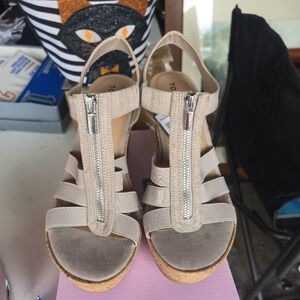 Torrid Taupe Wedge Sandals with Zipper